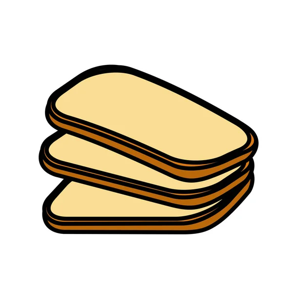 Delicioso Pan Rebanada Panadería Fresca Ilustración Del Vector — Vector de stock