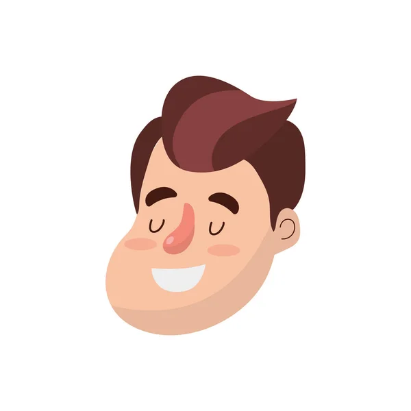 Avatar Happy Man Face Hairstyle Design Vector Illustration — Stock Vector