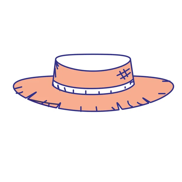Cute Pesant Hat Use Farm Work Vector Illustration — Stock Vector