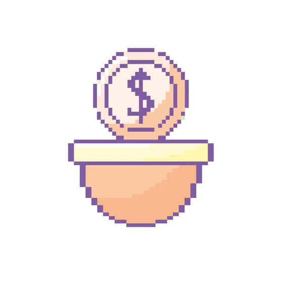 Coin Digital Money Platform Game Console Vector Illustration — Stock Vector