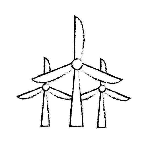 Фігура Технологія Вітроенергетики Захисту Навколишнього Середовища Векторні Ілюстрації — стоковий вектор