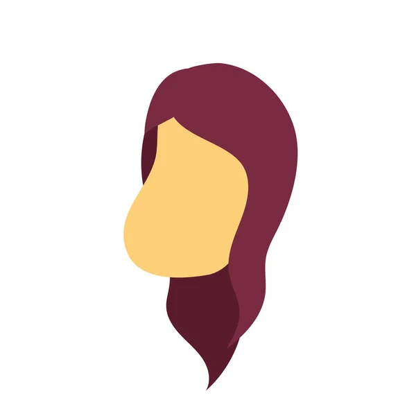 Аватар Женщина Лицо Прической Дизайн Векторной Иллюстрации — стоковый вектор
