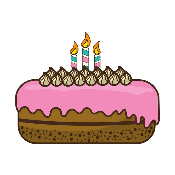 Delicious Pastel Candles Happy Birthday Vector Illustration — Stock Vector