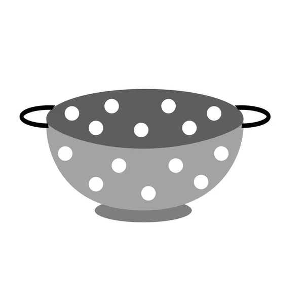 Colander Kitchen Utensil Object Cuisine Vector Illustration — Stock Vector