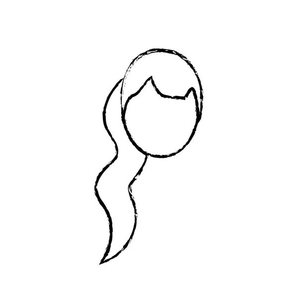 Figura Avatar Cara Mujer Con Diseño Peinado Vector Ilustración — Vector de stock