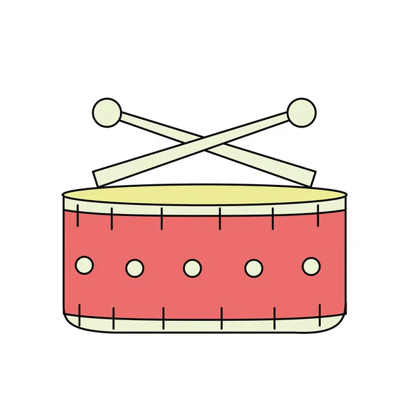 Snare Drum Musikinstrument Zum Abspielen Von Musik Vektor Illustration — Stockvektor