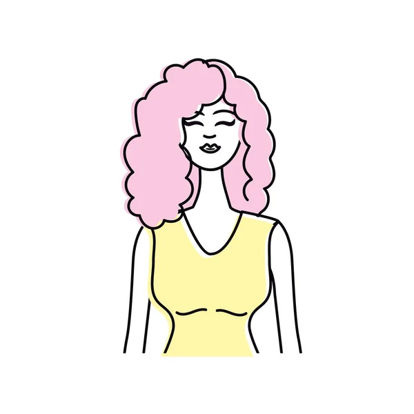 Femme Mignonne Avec Coiffure Chemisier Élégant Illustration Vectorielle — Image vectorielle