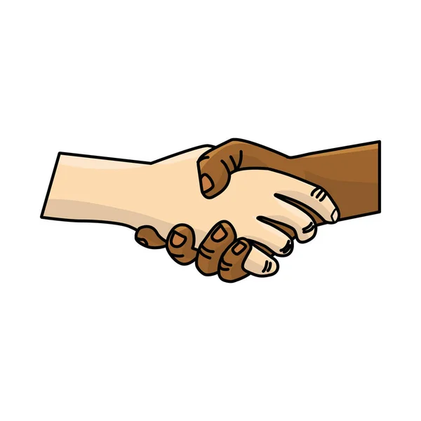 Nette Hände Zusammen Wie Freundschaftssymbol Vektorillustration — Stockvektor