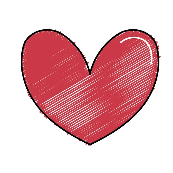 Hoş Kalp Sembol Tasarımı Vektör Çizim Seviyorum — Stok Vektör