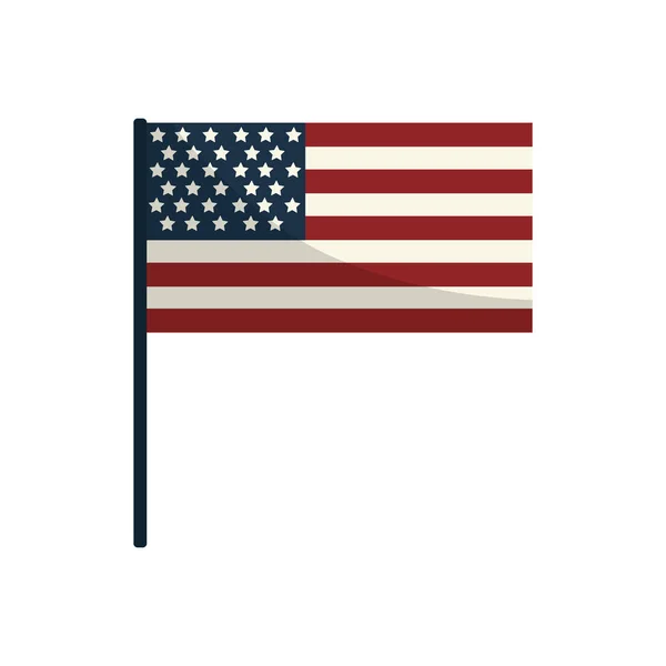Usa Flag Celebrate Holiday Patriotic Vector Illustration — Stock Vector