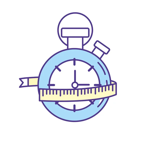 Chronomètre Avec Mesure Pour Pratiquer Illustration Vectorielle Exercice — Image vectorielle