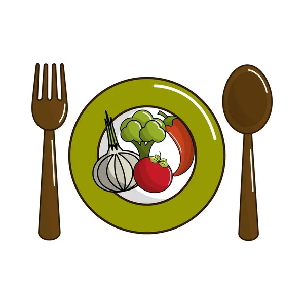 Vegetarian Food Icon Stock Vector Illustration Design Image — Stock Vector