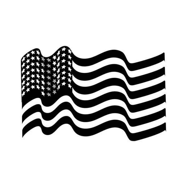Contour Usa Zászló Hazafias Ünnep Ünneplik Vektoros Illusztráció — Stock Vector