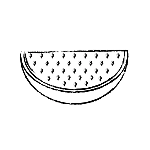 Figur Delicios Scheibe Wassermelone Frucht Lebensmittel Vektor Illustration — Stockvektor