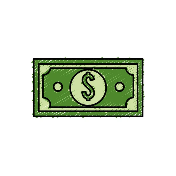 Zelená Billa Dolar Peníze Vektorové Ilustrace Design — Stockový vektor