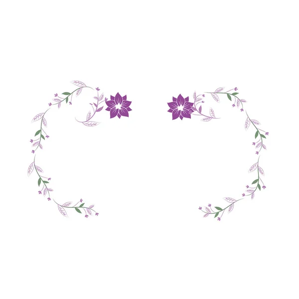 Κλαδιά Φύλλα Και Λουλούδια Διακόσμηση Εικονογράφηση Διάνυσμα — Διανυσματικό Αρχείο