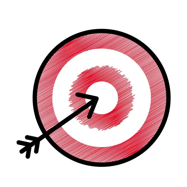 Flat Icon Arrow Hitting Target Vector Illustration — Stock Vector