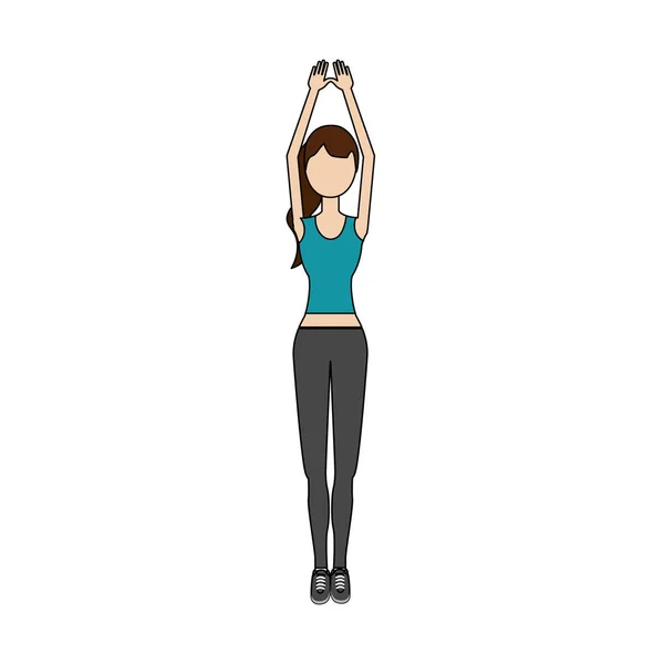 Femme Saine Faisant Exercice Vectoriel Illustration Conception — Image vectorielle