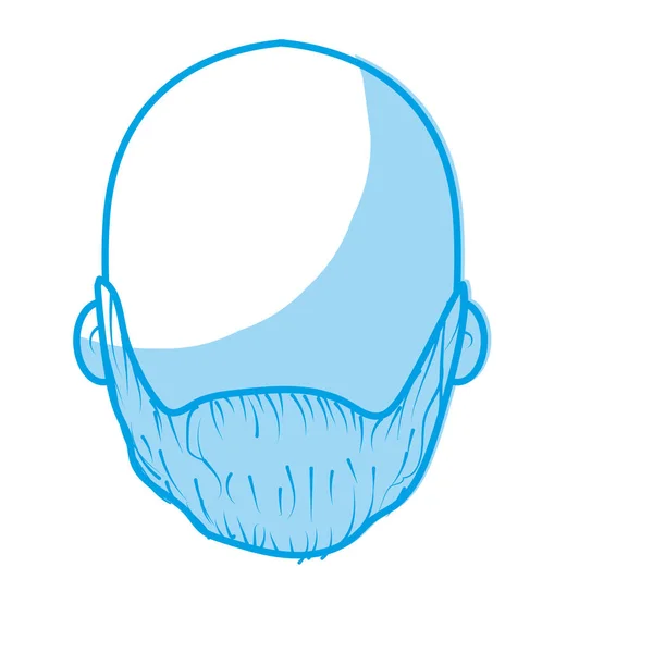 Silhouette Nice Man Face Beard Bald Vector Illustration — Stock Vector