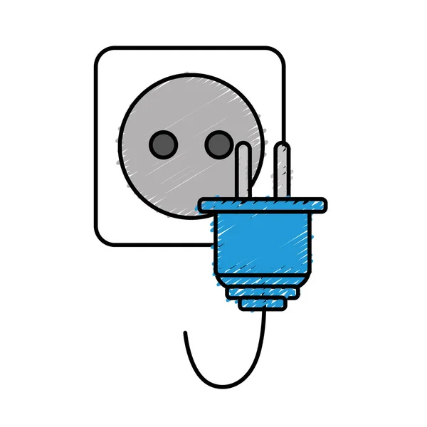 Power Cable Cannect Energy Vector Illustration Design — 스톡 벡터