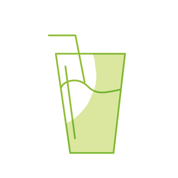 Silhouette Wasserglas Frische Und Healthylife Vektor Illustration — Stockvektor