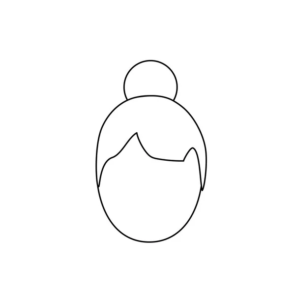 Ligne Avatar Femme Visage Avec Dessin Coiffure Illustration Vectorielle — Image vectorielle