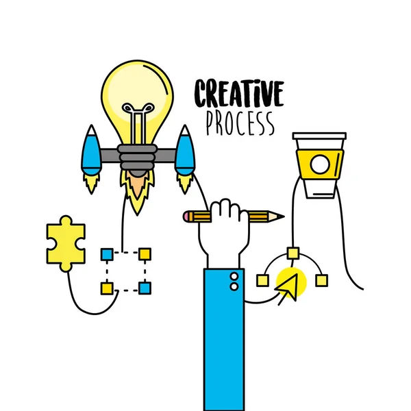 Creative Process Ideas Icons Design Vector Illustration — Stock Vector