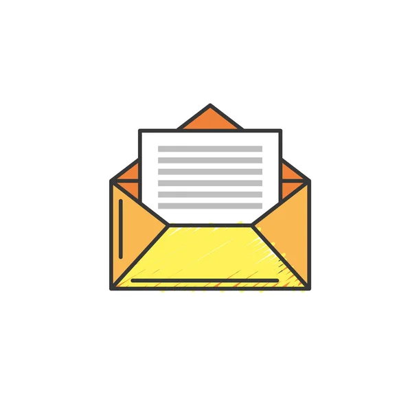 Mensaje Correo Electrónico Para Escribir Ilustración Vectorial Comunicación — Vector de stock