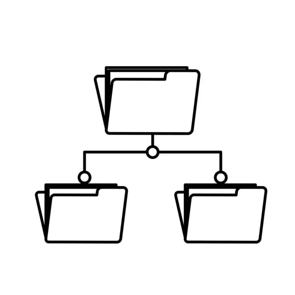 Illustration Vectorielle Serveur Centre Données Dossier Ligne — Image vectorielle