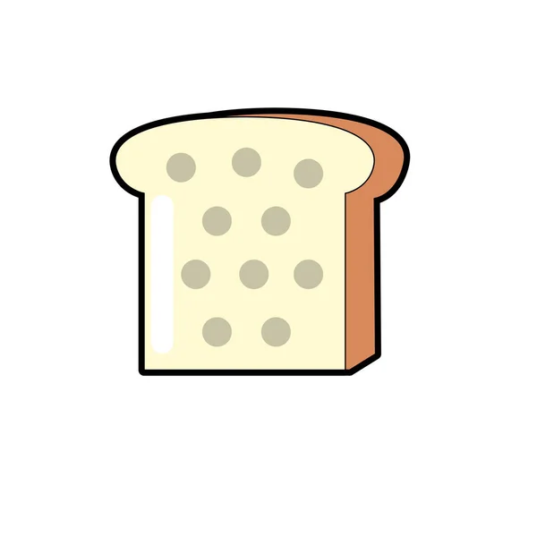 Ilustracja Wektorowa Pyszny Kawałek Chleb Jedzenie Nutriion — Wektor stockowy