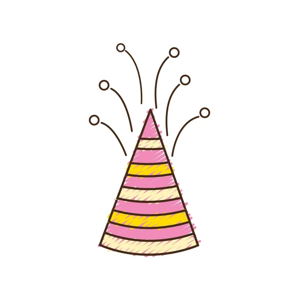 Sombrero Fiesta Para Cebrate Feliz Cumpleaños Vector Ilustración — Vector de stock