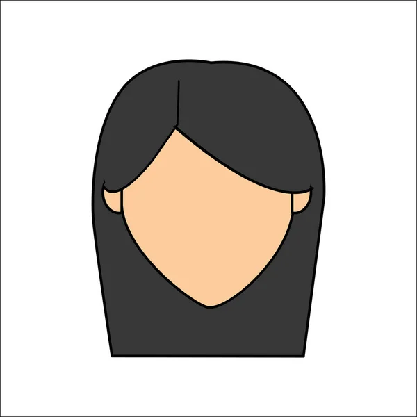 Personnes Avatar Visage Femme Icône Vecteur Illustration Design — Image vectorielle