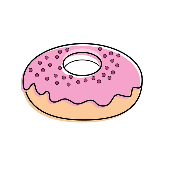 Dlicious Und Süße Donut Bäckerei Vektorillustration — Stockvektor