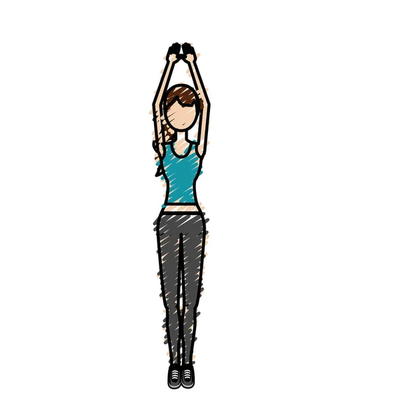 健康妇女做运动载体插图设计 — 图库矢量图片