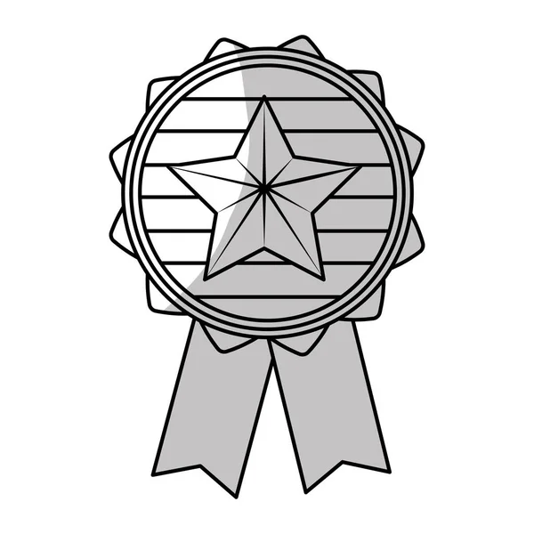 Emblema Línea Con Estrella Interior Diseño Cinta Ilustración Vectorial — Vector de stock