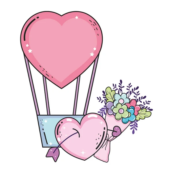 Sevgililer Günü tebrik kartı. Vektör illüstrasyonu