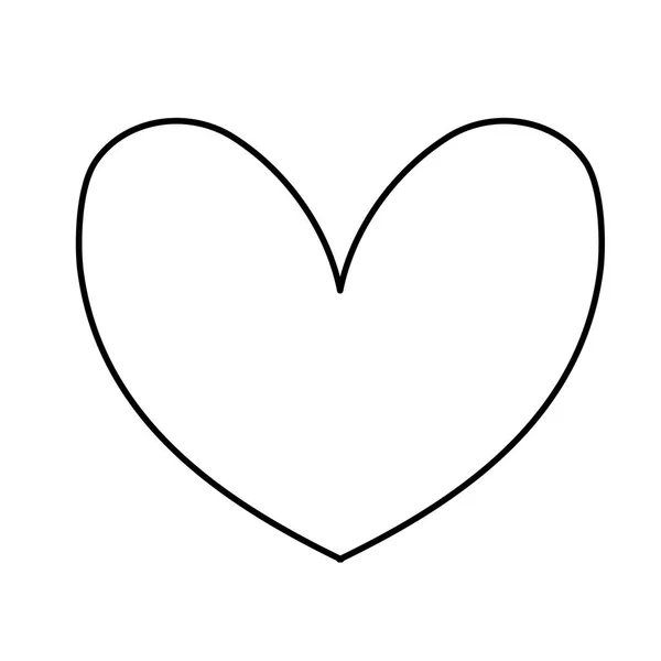 Линия Милое Сердце Любить Дизайн Символов Векторная Иллюстрация — стоковый вектор