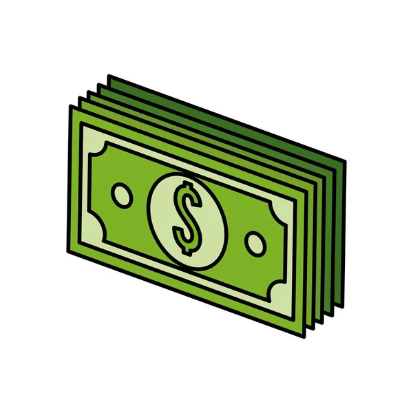 Dolar Ilustracja Pieniądze Projekt Rachunek Wektor Zielony — Wektor stockowy