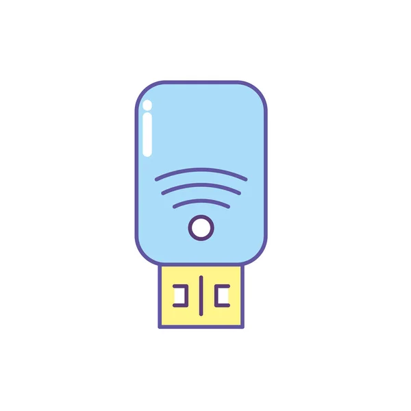 Tecnología Memoria Usb Para Guardar Información Datos Ilustración Vectorial — Vector de stock