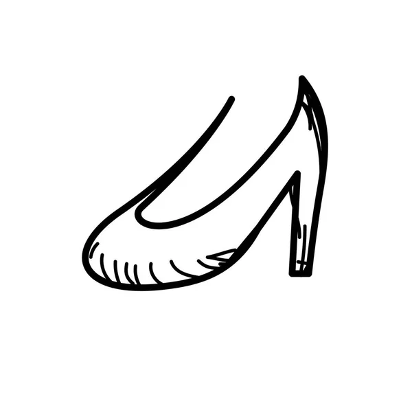 Línea Zapatos Tacón Alto Hermoso Diseño Ilustración Vectores — Vector de stock