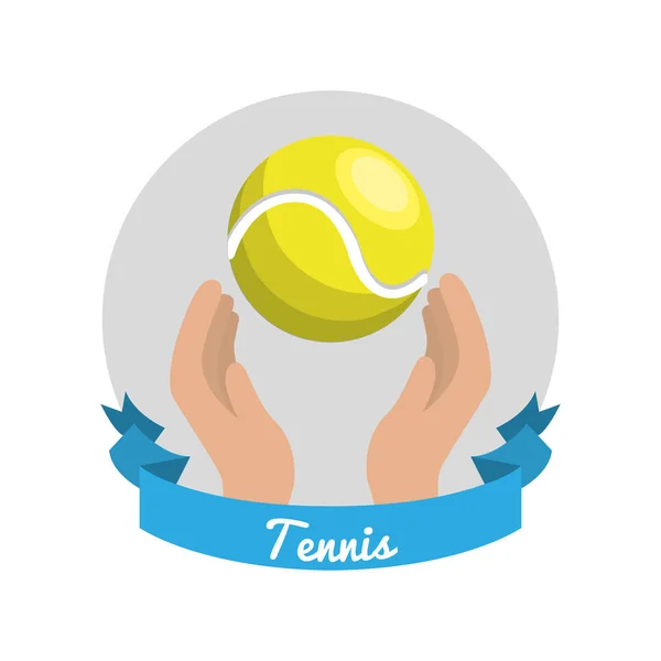 Emblem Tennis Game Icon Vector Illustration Design Image — Διανυσματικό Αρχείο