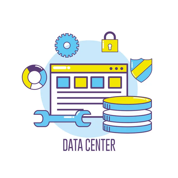数据中心连接信息服务器向量例证 — 图库矢量图片