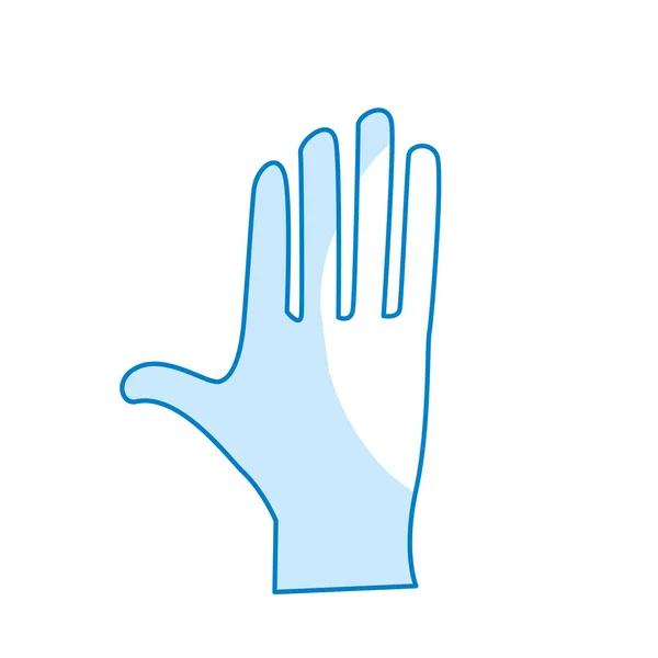 Silhouette Cute Human Hand All Fingers Vector Illustration — 图库矢量图片