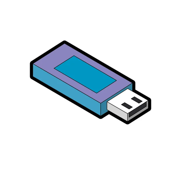 Données Usb Mémoire Pour Enregistrer Des Documents Illustration Vectorielle — Image vectorielle