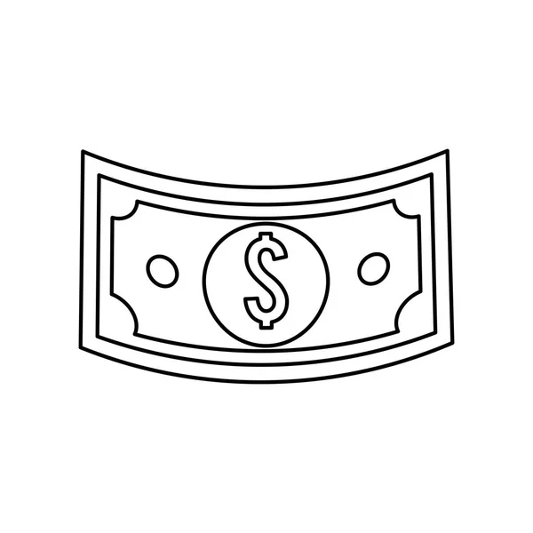 Figure Bill Dollar Money Vector Illustration Design — Stock Vector