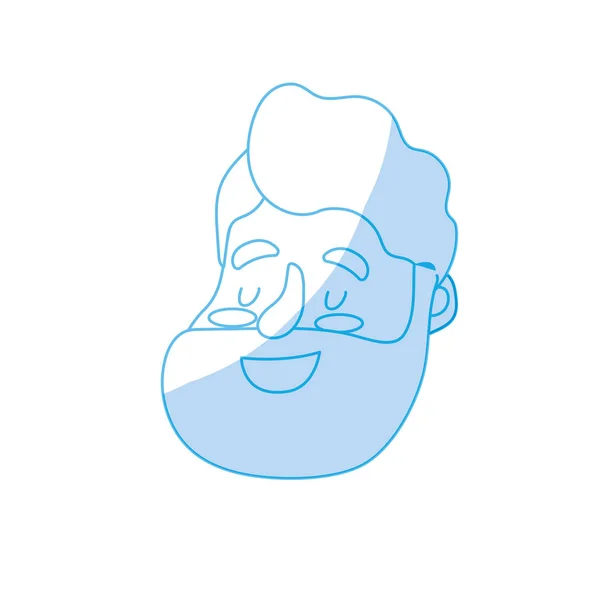 Silueta Avatar Hombre Feliz Cara Con Diseño Peinado Vector Ilustración — Vector de stock