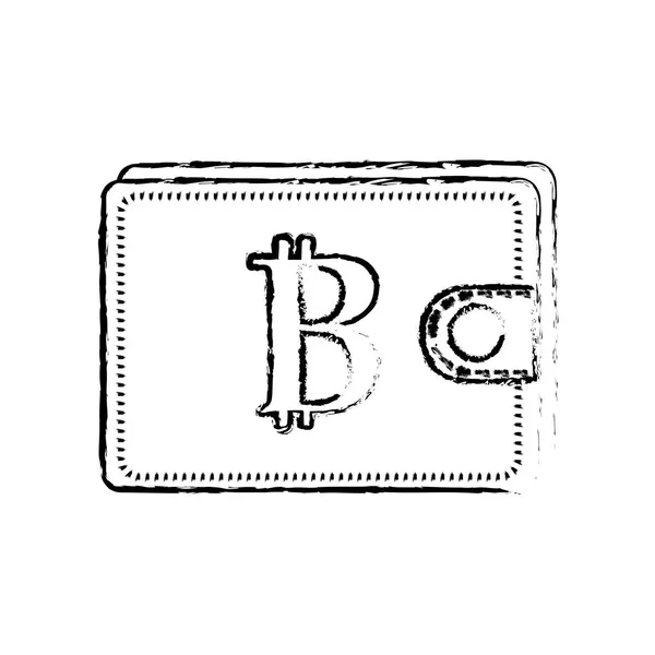 Figura Símbolo Bitcoin Cartera Para Ahorrar Dinero Ilustración Vectores — Vector de stock