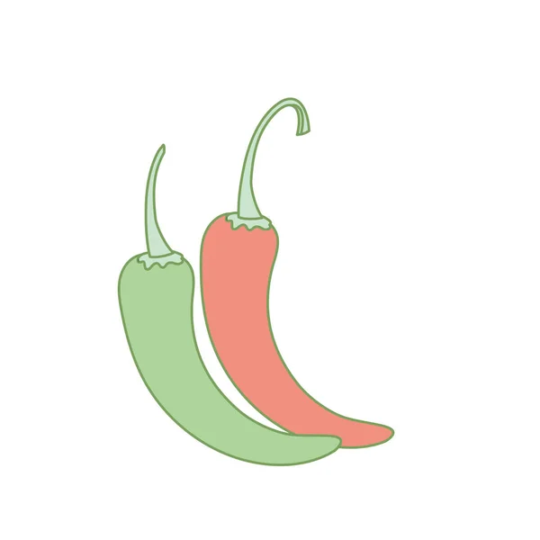 Chili Cayena Nutrición Vegetal Natural Vector Illustratioon — Vector de stock