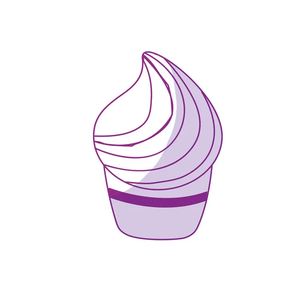 Silhouette Délicieux Cupcake Célébration Anniversaire Heureux Illustration Vectorielle — Image vectorielle
