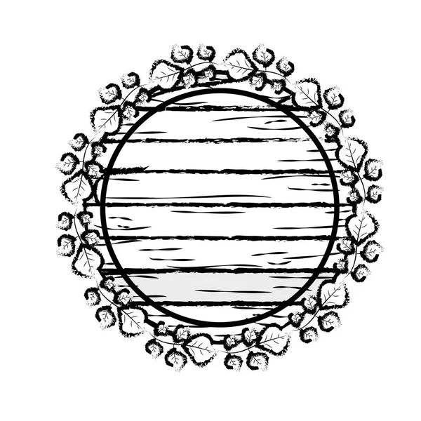 Figure Bel Emblème Avec Branches Feuilles Design Vectoriel Illustration — Image vectorielle